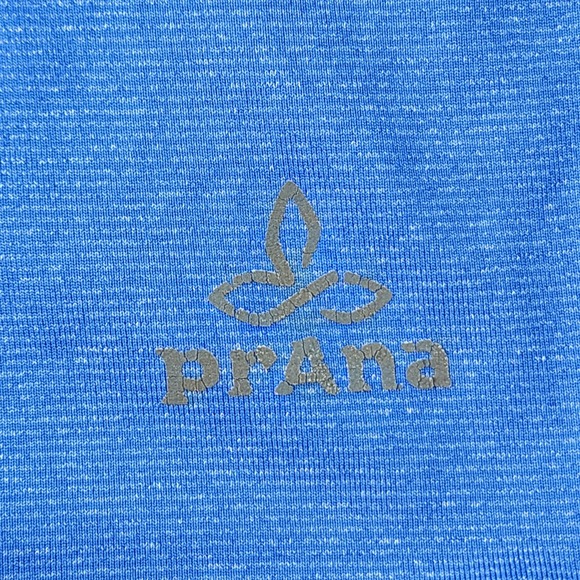 Prana Breathe Performance Hoodie Mens Medium Blue 1/4 Zip Pullover Thumb Holes - Picture 9 of 12